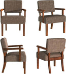 Accent Chair Set of 2 with Table, Living Room Chairs with Soft Seat & Armrests for Living Room Bedroom Reading Room Waiting Room (Brown), (AC01) by CozyNest Decor