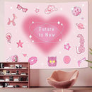 Lunerfex Y2K Tapestry Pink Wall Tapestry, Cute Tapestries for Bedroom Funny Tapestries Wall Hanging for Bedroom Living Room Decor Pink-4 44"x60" by CozyNest Decor
