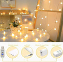 Globe String Lights 65.6 Ft. 120LEDs 8 Modes with Remote,USB Fairy Lights Plug in,Waterproof LED String Lights for Indoor Outdoor Bedroom Party Wedding Garden Christmas Tree Decor,Warm White by GreenHaven Gardens