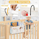 Bedside Caddy Bedside Organizer Bedside Storage Caddy with Fixed Straps and Water Bottle Holder for Home College Dorm Bunk Bed Hospital Bed Crib Bed Rails (White) by CozyNest Decor