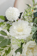 Forest Green Artificial Flowers Silk Fake Roses Peonies Greenery Combo Box Set for DIY Wedding Bouquets Bridal Shower Centerpieces Floral Arrangements Party Tables Home Decoration by GreenHaven Gardens