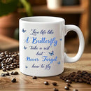 Hyturtle Personalized Inspirational Butterfly Mug - Butterfly Gifts For Women Lovers - Animal Gift For Bird Lover Her - Bird Gifts For Mom on Mother Day - Custom Coffee Cup Ceramic Mug 11 Oz 15 Oz by CozyNest Decor