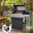Unovivy 4-Burner Propane Gas Grill with Side Burner, Portable BBQ Grills with Oil Tray and Built-in Thermometer for Outdoor Barbecue, Camping, Patio, Backyard, 49,000 BTU by GreenHaven Gardens