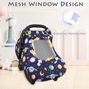 Baby Carseat Cover Winter, Pea Pod Infant Car Seat Covers Canopy for Newborn with 2 Layers Windows of Breathable Mesh/Fabric, Lightweight Polyester/Minky Dot Backing, Snug Fit Most Baby Car Seat by TinyTreasures Baby Boutique