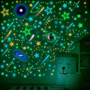 Spakon 495 Pcs Glow in The Dark Moons and Stars Wall Decals for Ceiling,Glowing Planets Wall Stickers Removable Galaxy Solar System Space Decal Nursery Stickers for Kids Bedroom Living Room Decor by CozyNest Decor
