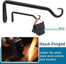 Worth Garden 6-Pack 7" Plant Hanger Bracket - Forged Wrought Iron Powder-Coated Heavy Duty Wall Hook - Black Plant Hanging Hooks - Durable and Stable for Bird Feeders, Planters Indoor & Outdoor by GreenHaven Gardens