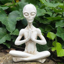 Wise Ailen Statue, Resin Medition Zen Yoga Alien Figure, Thinking Alien Sculpture for Home Indoor Outdoor Patio Lawn Yard Decor, 6.3" H by GreenHaven Gardens