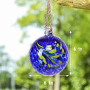 VCUTEKA Hanging Garden Gazing Ball, Hand-Blown Glass Witch Ball for Outdoor Garden Décor, 6" Blue Swirl by CozyNest Decor