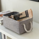 Small Fabric Storage Baskets (6-Pack), Foldable Gift Baskets with Rope Handles for Home & Office Organization by TinyTreasures Baby Boutique