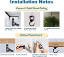 Ceiling Hooks for Hanging Plants (4 PCS Black),Heavy Duty Metal Plant Hooks, Screw in Hooks for Hanging Birdfeeders, Lamps, Planters, Outdoor Decorative Hooks up to 33 lbs by GreenHaven Gardens