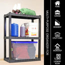 Oskar Storage Shelves - Bathroom Wall Organizer, Kids Room Toys Book Shelf, No Drill Heavy Duty, Kitchen Closet Garage Outdoor 3 Tier Stackable Plastic Shelving Unit by TinyTreasures Baby Boutique