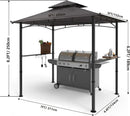 COOSHADE 8'x 5' Grill Gazebo Double Tiered Outdoor BBQ Gazebo Canopy with LED Light (Gray) by GreenHaven Gardens