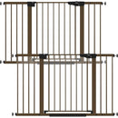 Cumbor 2 Pack 29.7"-51.5" Extra Wide Baby Gate for Stairs, Mom's Choice Awards Winner-Dog Gates for Doorways, Pressure Mounted Walk Through Pet Gate Indoor, Safety Auto-Close Child Gate for Kid,Brown by TinyTreasures Baby Boutique