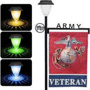 Army Garden Flag Stand Holder with Solar Light Garden Flag Pole with American Flag Gifts Lawn Yard Flag Holder Stake for Flag Outdoor Lawn Décor by GreenHaven Gardens