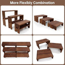 Display Wood Risers Wooden Stand 3 Tier 4 Set 12 Pieces Tiered Desert Wooden Stands Decorative Rectangular Display Cupcake Stands Cologne Perfume Racks(Brown) by CozyNest Decor