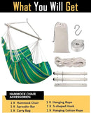 ADVOKAIR Hammock Chair Swing (500 lbs Max) - Hanging Hammock Chair Rope Swing Indoor for Bedroom, Outdoor, Patio, Bedroom, Porch, Deck - Sturdy Steel Bar with Anti-Slip Safety Rings by GreenHaven Gardens