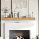 48x8x3 Fireplace Mantel - Handcrafted Hollow Rustic Solid Wood Wall Mounted Floating Shelf with Invisible Heavy Duty Wood Bracket (Natural Wood) by CozyNest Decor