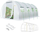 KING BIRD Premium 20x10x6.6FT Greenhouse for Outdoors, Large Walk-in Heavy Duty Galvanized Steel Frame, Mesh Door Screen Window Upgraded Zipper Tunnel Hoop for Garden Plant Winter, White by GreenHaven Gardens