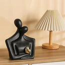 Porcelain Romantic Couple Figurines Statue Black Aesthetic Decorations Hugging Couple Sculptures - Modern Ceramic Sculpture Home Accents for Living Room Bedroom Coffee Table, Desktop, Bookshelf by CozyNest Decor