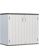HOMSPARK 37 Cu.Ft Outdoor Storage Shed Weather Resistant, Resin Storage Sheds & Outdoor Storage Box for Backyard Garden Patio Lawn, Multi functional | Double-wall Shed with Lockable Doors,(Light Gray) by GreenHaven Gardens