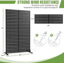 FENCY Metal Privacy Screen with Stand 72" H×44" W Outdoor Freestanding Privacy Panels, Outdoor Privacy Screen for Deck Patio Balcony(Black-Louvered) by GreenHaven Gardens