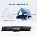 ACACIA Beach Tent Sun Shelter | 4-Person Portable Camping Tent with UPF 50+ Protection | Easy Setup Pop up Sun Shade | 10×10ft Privacy Sunshade for Camping & Backyard by TinyTreasures Baby Boutique