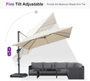 PURPLE LEAF 10 Feet Patio Umbrella Outdoor Cantilever Square Umbrella Aluminum Offset Umbrella with 360-degree Rotation for Garden Deck Pool Patio, Beige by GreenHaven Gardens