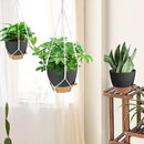 41.5 Inch Macrame Plant Hanger Indoor Outdoor with 12 Inch Flower Pot, Hanging Planter for Plants Holder with Wood Beads for Boho Home Decor (Ivory+Black) by GreenHaven Gardens