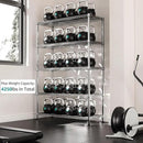 IZEUK 4250 LBS Garage Shelving Wide Storage Shelves 5 Tier Metal Shelves Heavy Duty Adjustable Utility Shelf Rack Chrome 17.7" D x 47.2" W x 70.4" H by CozyNest Decor