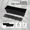 Elly Décor Set of 2 18x8 Rectangular Modern, Resistant and Self Watering Planter with Rattan-Like Finish, 18", Gray by CozyNest Decor