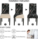 JQinHome Pattern Chair Covers for Dining Room Set of 6, High Stretch Removable Washable Parsons Chair Slipcover for Home Party Hotel Wedding Ceremony (Flourish Black,6PCS) by CozyNest Decor