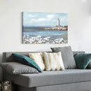 cozy country Lighthouse Wall Art 45"x30" - Coastal Pictures Beach Canvas Ocean Decor - Nautical Artwork Seascape Hand Painting for Living Room, Bedroom, Sea House by CozyNest Decor
