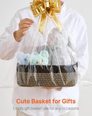 KALLAX Small Woven Basket, 12 x 8 x 4.5 Inches, Storage Basket for Organizing, Cute Small Rope Shelf Closet Cube Storage Bins Baskets for Shelves, Dog Toy Gift Baskets Empty, 3 Pack Black & Brown by TinyTreasures Baby Boutique