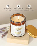 AOOVOO Lavender Amber Candles - 9 oz Scented Candles, Aromatherapy Candle, Soy Candle for Home Scented by CozyNest Decor