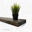 URBANDI, Rustic Floating Shelves, Set of 2, Hidden Bracket, Solid Wood, Heavy Duty, Wall Mounted Shelves, (Dark Brown, 36Wx8D) by CozyNest Decor