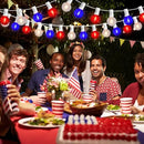 50Ft LED G40 Red White and Blue Lights Outdoor 4th of July Lights with 50+3 Shatterproof Bulbs for Patriotic Decor in Yard Garden Patio - Light up Memorial Day 4th of July Decorations Outdoor, 0.6W by GreenHaven Gardens