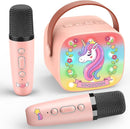 Unicorn Mini Karaoke Machine Toys: Kids Toys Girls Birthday Gifts Age 3-12+ LED Portable Bluetooth Speaker with 2 Wireless Microphone Gift Toy for 4 5 6 7 8 9 Years Old Girl Boy Kid Adult by TinyTreasures Baby Boutique