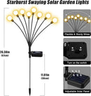 Solar Firefly Lights 16 LED Swaying Outdoor Waterproof Decorative Lights for Yard Patio Pathway Lawn Decorations (2 Pack, 8 Heads) by CozyNest Decor