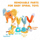Koty Car Seat Toys, Spiral Car Seat Toy for Infant, Baby Stroller Toys Hanging Crib Activity Toy for CarSeat Crib Bed Stroller, Elephant Hanging Rattle Gifts for Babies 0-6 Months (Orange Elephant) by TinyTreasures Baby Boutique