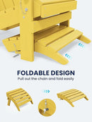 KINGYES Folding Adirondack Ottoman for Adirondack Chair, Yellow by GreenHaven Gardens