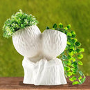 Head Planter for Indoor Plants Face Flower Pots Outdoor Plant Accessories Mug Succulent Planters with Drainage Hole Mom Hug Daughter by GreenHaven Gardens