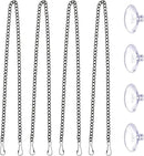 4 Pcs 20 Inch Stained Glass Window Hanging Chain with Suction Cup Hooks, Picture Hanging Chain Sunshine Catcher Black Metal Nickel Plating Stained Glass Window Panels Chains by GreenHaven Gardens