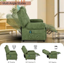 KCREAM Green Massage Recliner Chair, Small Recliners for Small Spaces, Overstuffed Recliners Living Room Chairs for Adults Fabric Manual Recliner Chairs with Heating Single Sofa Chair by CozyNest Decor