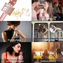 BONAOK Wireless Bluetooth Karaoke Microphone, 3-in-1 Portable Handheld Mic Speaker Machine for All Smartphones,Gifts to Girls, Boys Kids Adults All Age Q37(Champagne) by TinyTreasures Baby Boutique