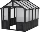 6x8 FT Greenhouse Kit for Outdoor, Thickened Polycarbonate Panel Wooden Walk-in Green House with Lockable Door and Adjustable Roof Vent, Backyard Garden, Black by GreenHaven Gardens