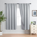 XWZO 100% Blackout Curtains 63 Inches Long with Tiebacks- Rod Pocket Heat and Full Light Blocking, Thermal Insulated Window Panels for Bedroom/Nursery, Light Grey, W60 x L63, Set of 2 Draperies by TinyTreasures Baby Boutique