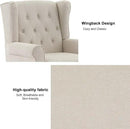 Accent Chair, Upholstered Armchair with Button Tufted High Back & Solid Wood Legs, Comfy Wingback Reading Single Sofa Chair for Small Spaces, Living Room, Bedroom (Beige, Set of 1) by CozyNest Decor