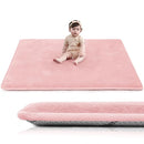 Baby Play Mat for Floor,1.3" Thick Elasti-Foam 50"×50" Playpen Mat for Tummy Time,Water Repellent Soft Coral Velvet for Toddler,Infant,Kids,Non-Slip Backing Safe for Crawling(Pink) by TinyTreasures Baby Boutique