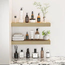 Fun Memories Floating Shelves - 16 Inch Wall Shelf for Decor & Storage - Wall Mounted Display Shelving with Invisible Heavy Duty Metal Bracket 2Pack, Oak by CozyNest Decor