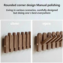 Wall Mounted Piano Key Hanger | Flip Style Hook | Entrance Wall Art Hook, Made of Oak Wood (3 Times Painted, 4 Times Polished) (Arc Walnut, 12Hooks) by CozyNest Decor